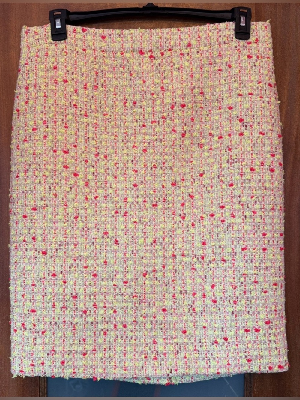 J.Crew Women NWT Lined Yellow Pink Tweed Neon Popcorn Print No. 2 Pencil Skirt